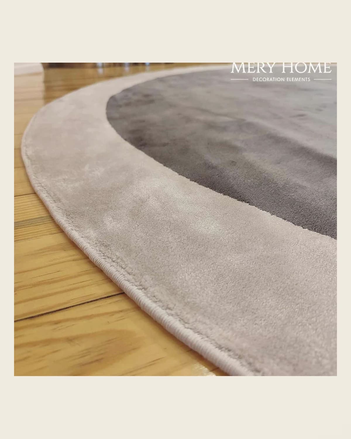 Runder, spezieller Webstuhl-Teppich mit Rand aus Viskosegarn in modernem Design – 200 cm — TUTA — 2