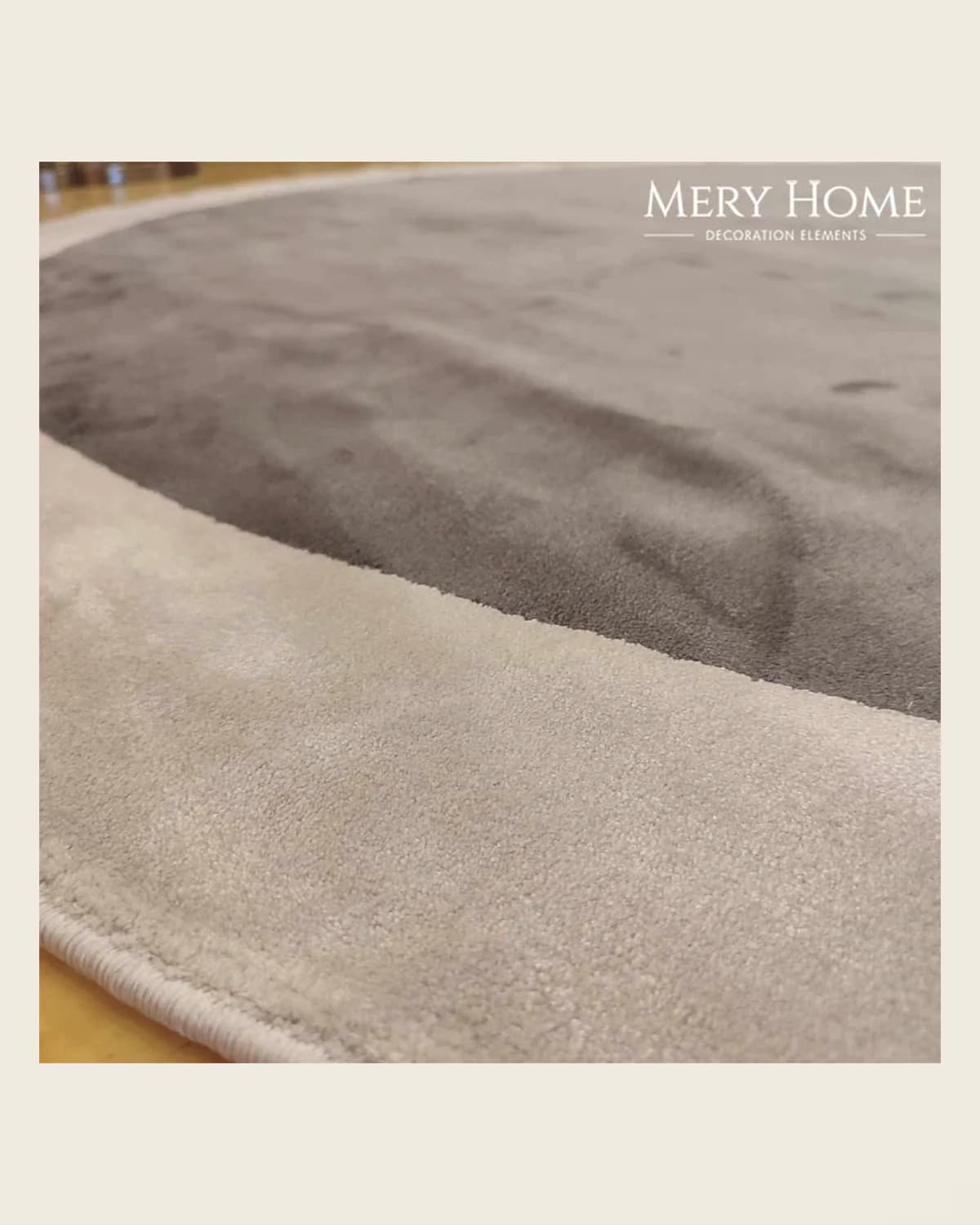 Runder, spezieller Webstuhl-Teppich mit Rand aus Viskosegarn in modernem Design – 200 cm — TUTA — 4