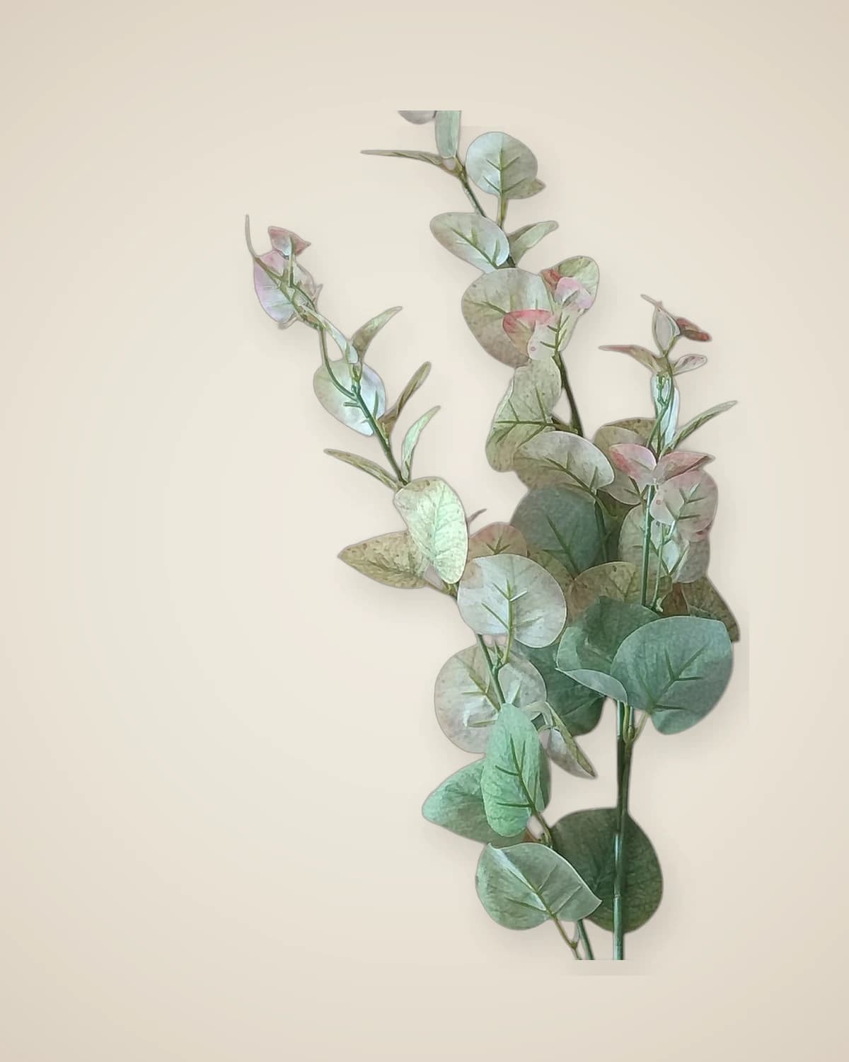 Утренний бриз, искусственная ветка цветущего персика (зеленая) — TUTA — 2