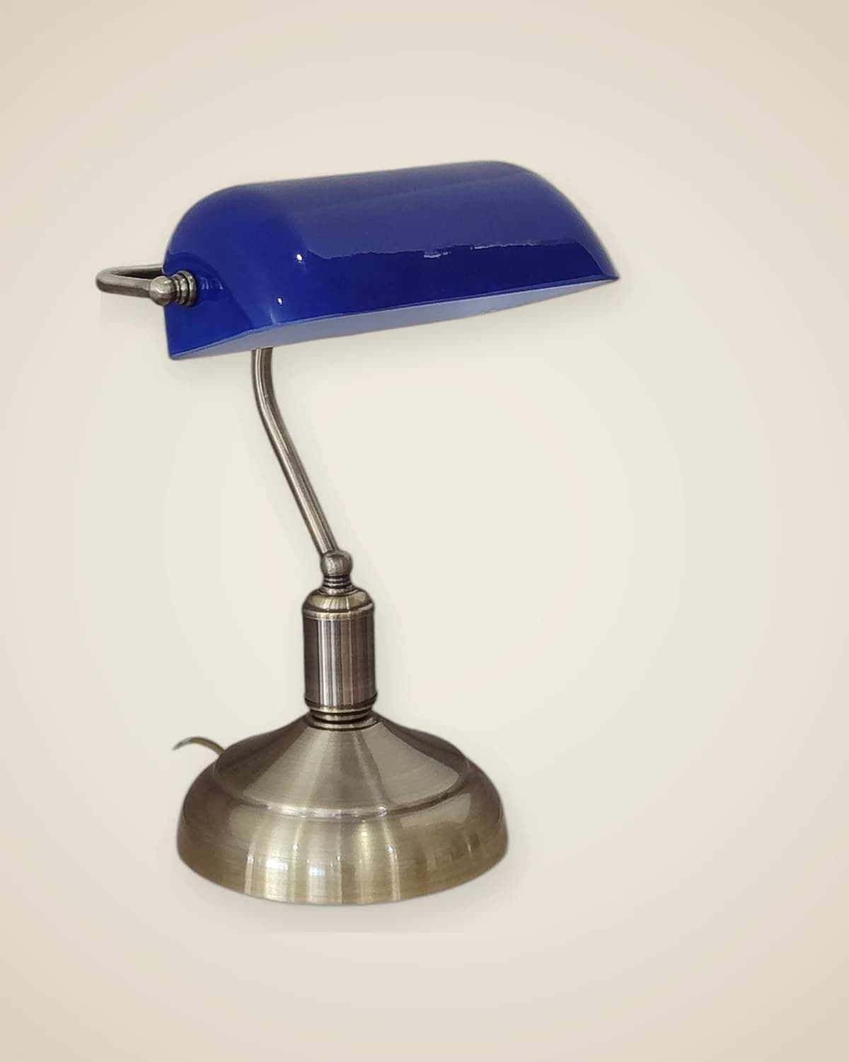 MRH Antik-Gold-Körper, dunkelblauer Glashut, dekorativer Banker-Tischlampen-Lampenschirm — TUTA — 2