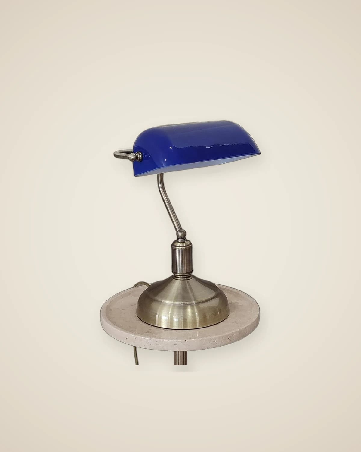 MRH Antik-Gold-Körper, dunkelblauer Glashut, dekorativer Banker-Tischlampen-Lampenschirm — TUTA — 3