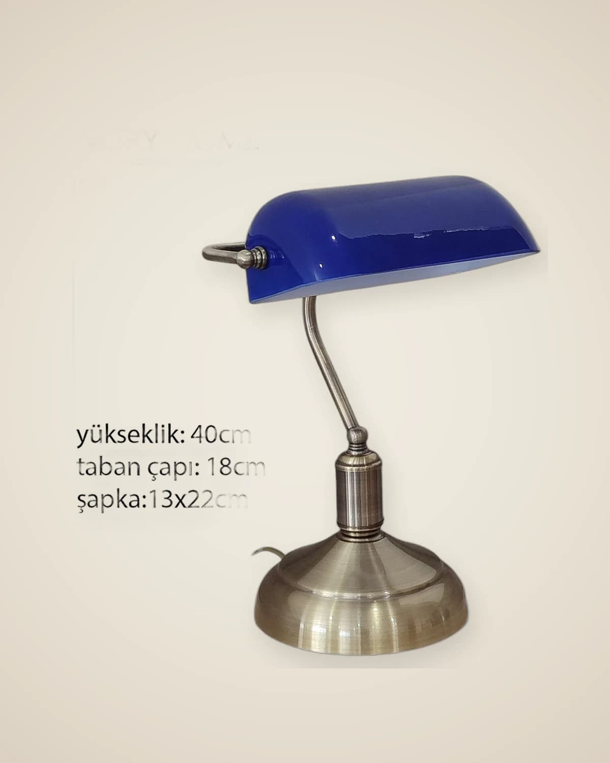 MRH Antik-Gold-Körper, dunkelblauer Glashut, dekorativer Banker-Tischlampen-Lampenschirm — TUTA — 4