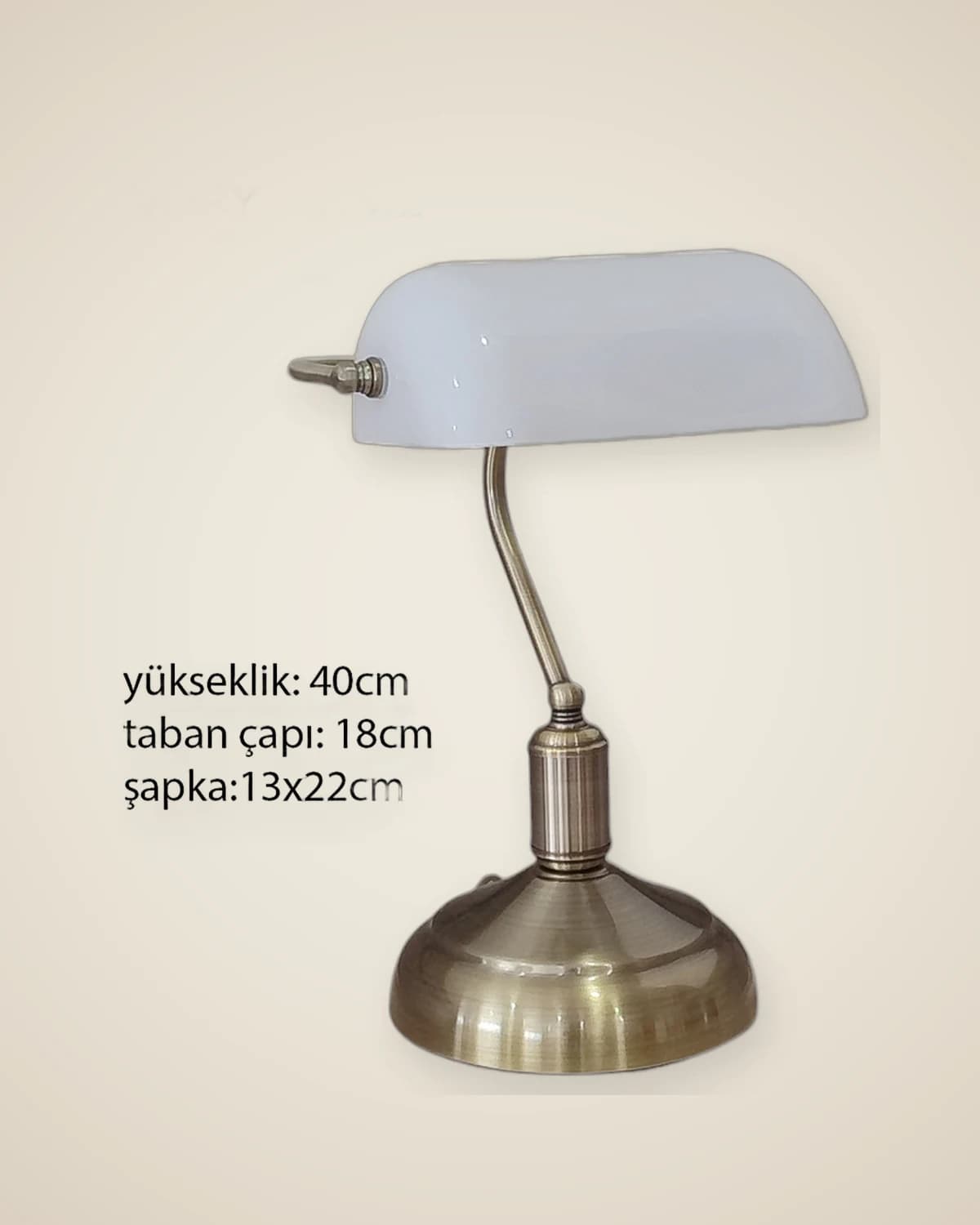 MRH Antik-Gold-Körper, weißer Glashut, dekorativer Banker-Tischlampen-Lampenschirm — TUTA — 4