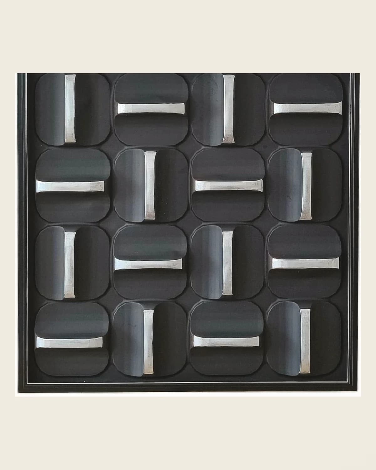 Noir Pulse – Modernes geprägtes dekoratives Gemälde (Gold) 90x90 cm — TUTA — 2