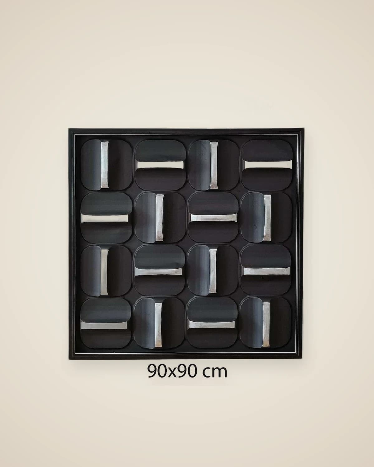 Noir Pulse – Modernes geprägtes dekoratives Gemälde (Gold) 90x90 cm — TUTA — 4