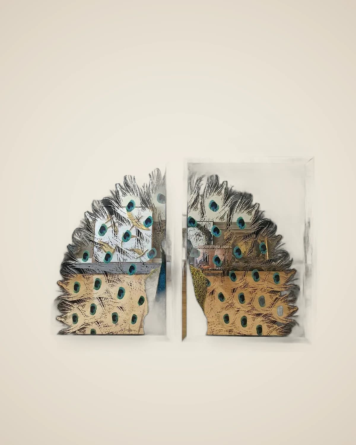 Luxuriöser Spiegeltisch mit Pfauenmuster — TUTA — 2