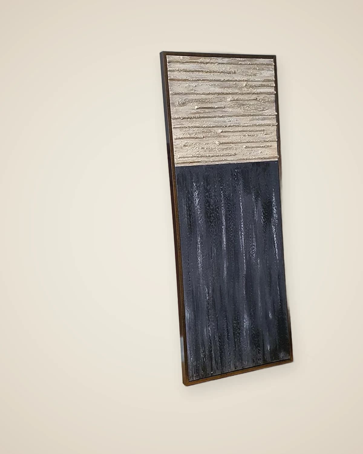 Dreidimensionales strukturiertes Ölgemälde auf Plankenbasis, strukturiertes dekoratives Gemälde, 48 x 123 cm — TUTA — 3