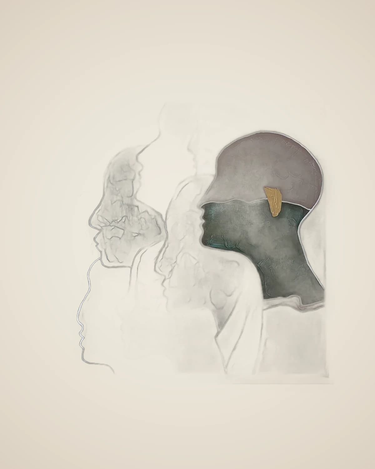 Dekoratives Luxusgemälde mit Regenbogenkopf — TUTA — 2