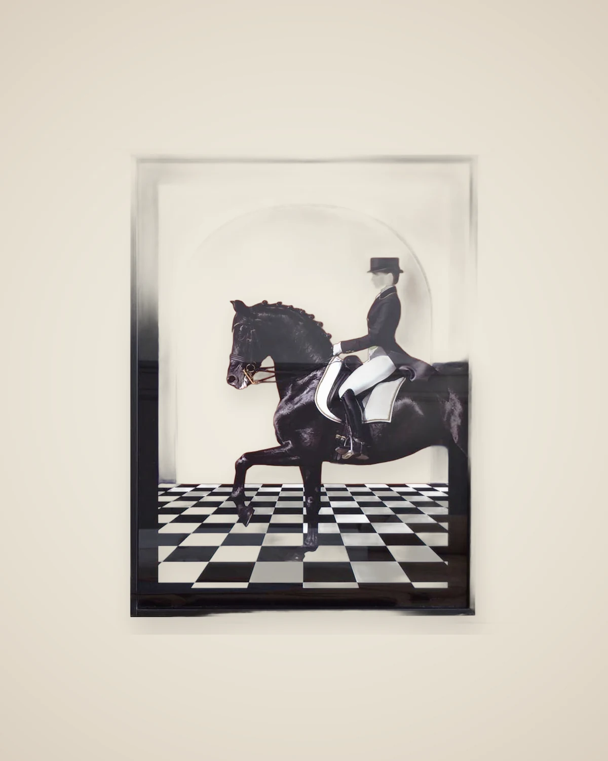 Reiter-Karo-dekoratives modernes Pferdegemälde — TUTA — 2