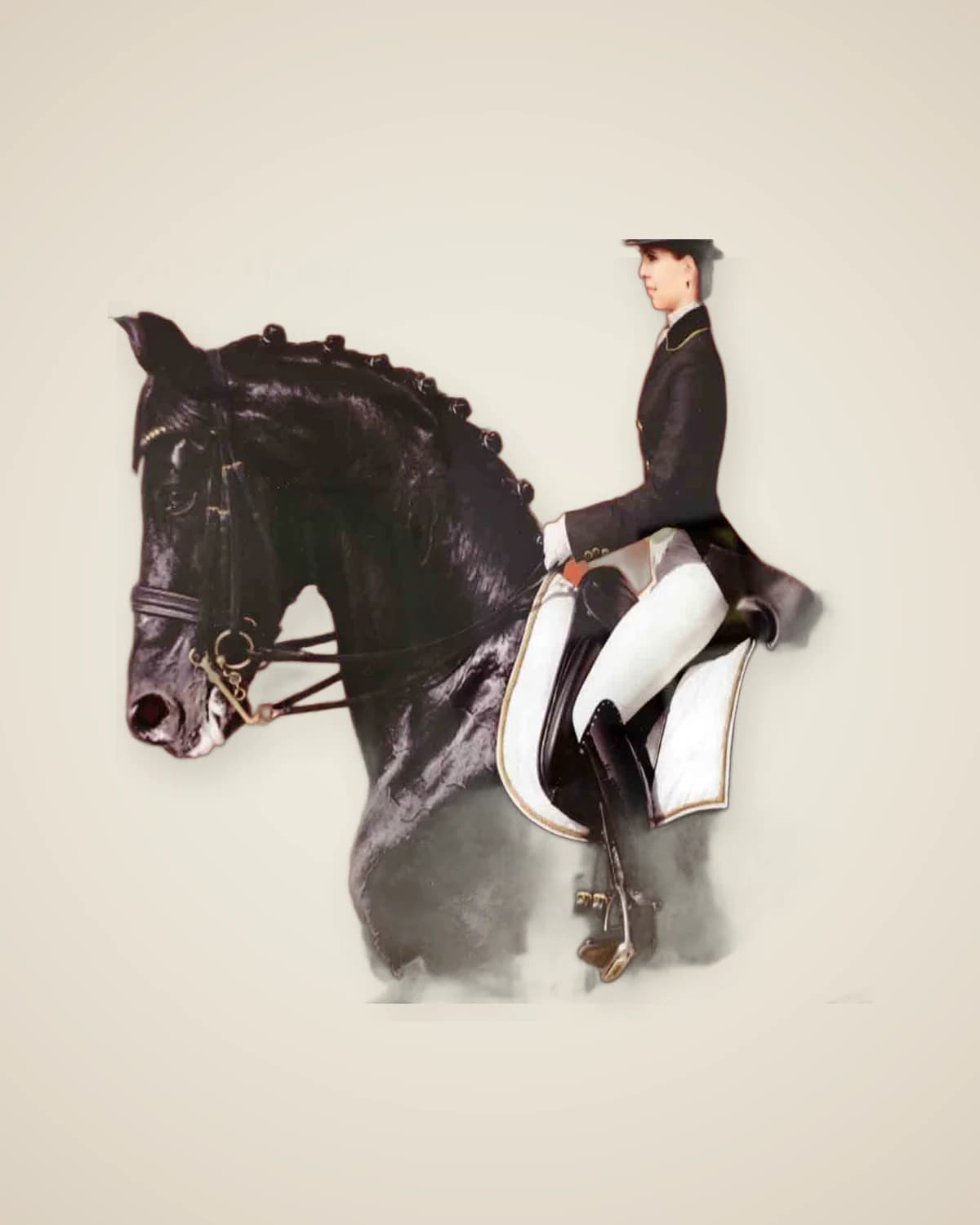 Reiter-Karo-dekoratives modernes Pferdegemälde — TUTA — 5