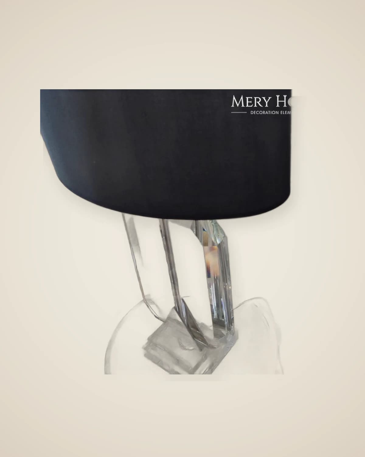 Robert Gold Metall Detaillierter Hut aus Leinenstoff, Kristallglas, luxuriöser und moderner Lampenschirm, Tischlampe — TUTA — 5