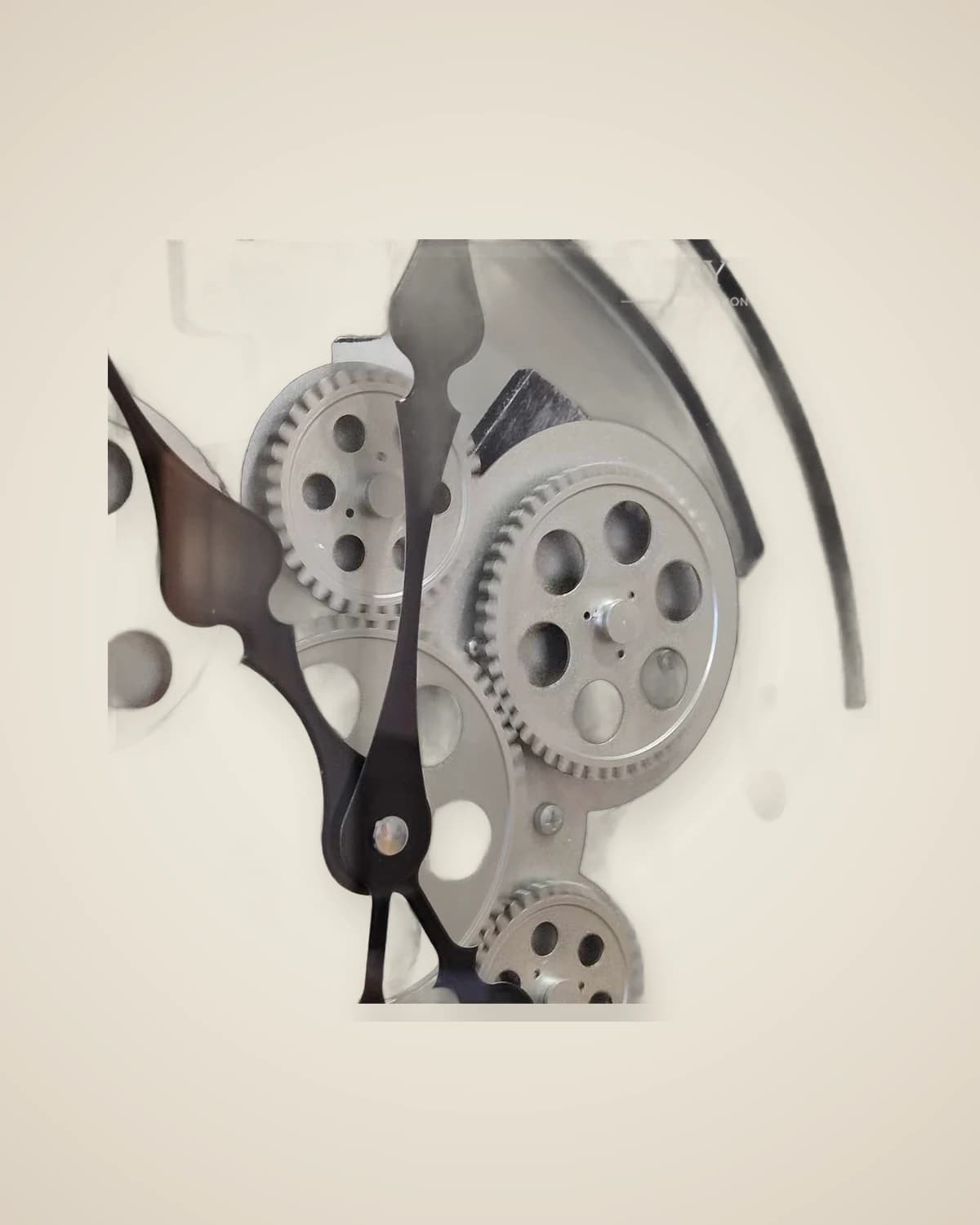 Römische, quadratische Wanduhr mit Silberrahmen — TUTA — 5