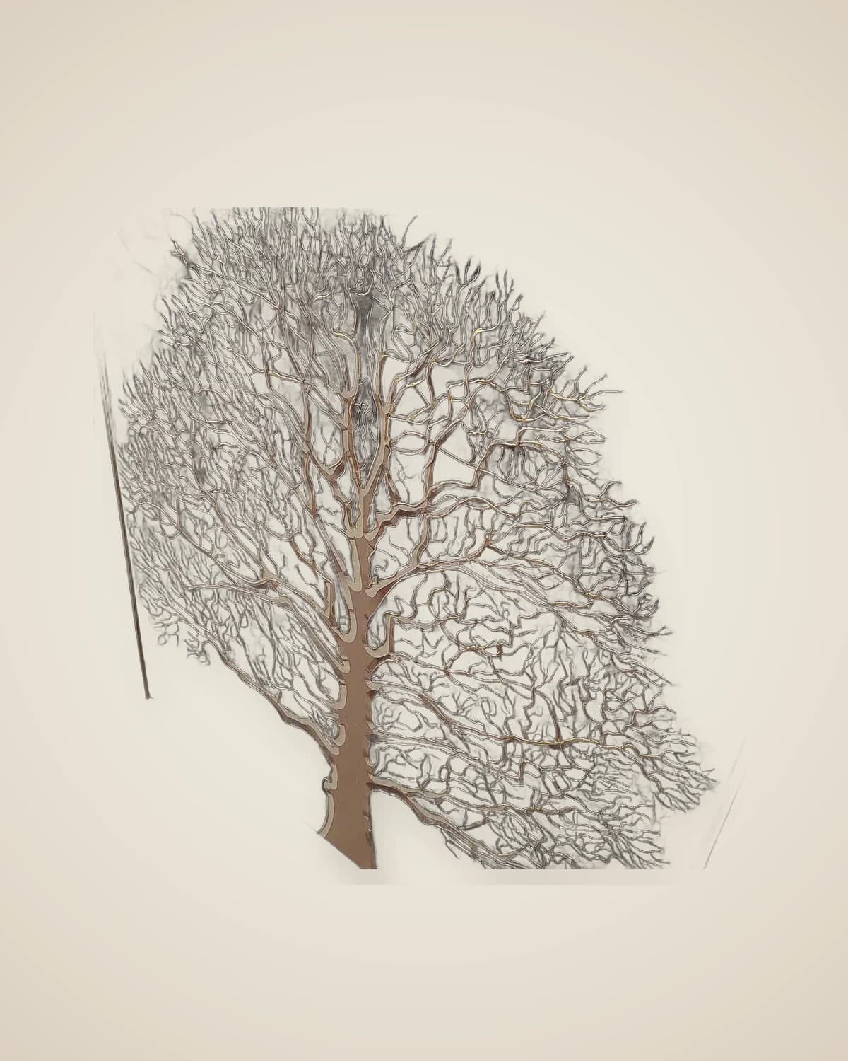 Serenity Tree Moderner und dekorativer Baum mit Muster, Golddetail, Prägung, großes Baumgemälde — TUTA — 5