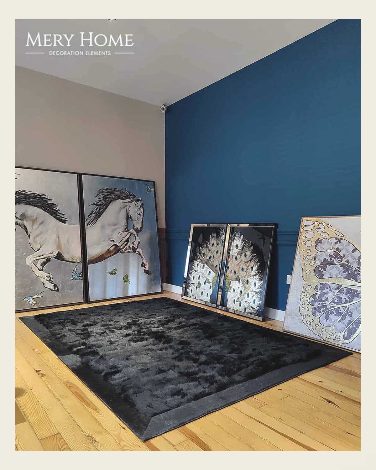 Silivri Original Teppich aus schwarzem Pelzleder — TUTA — 2