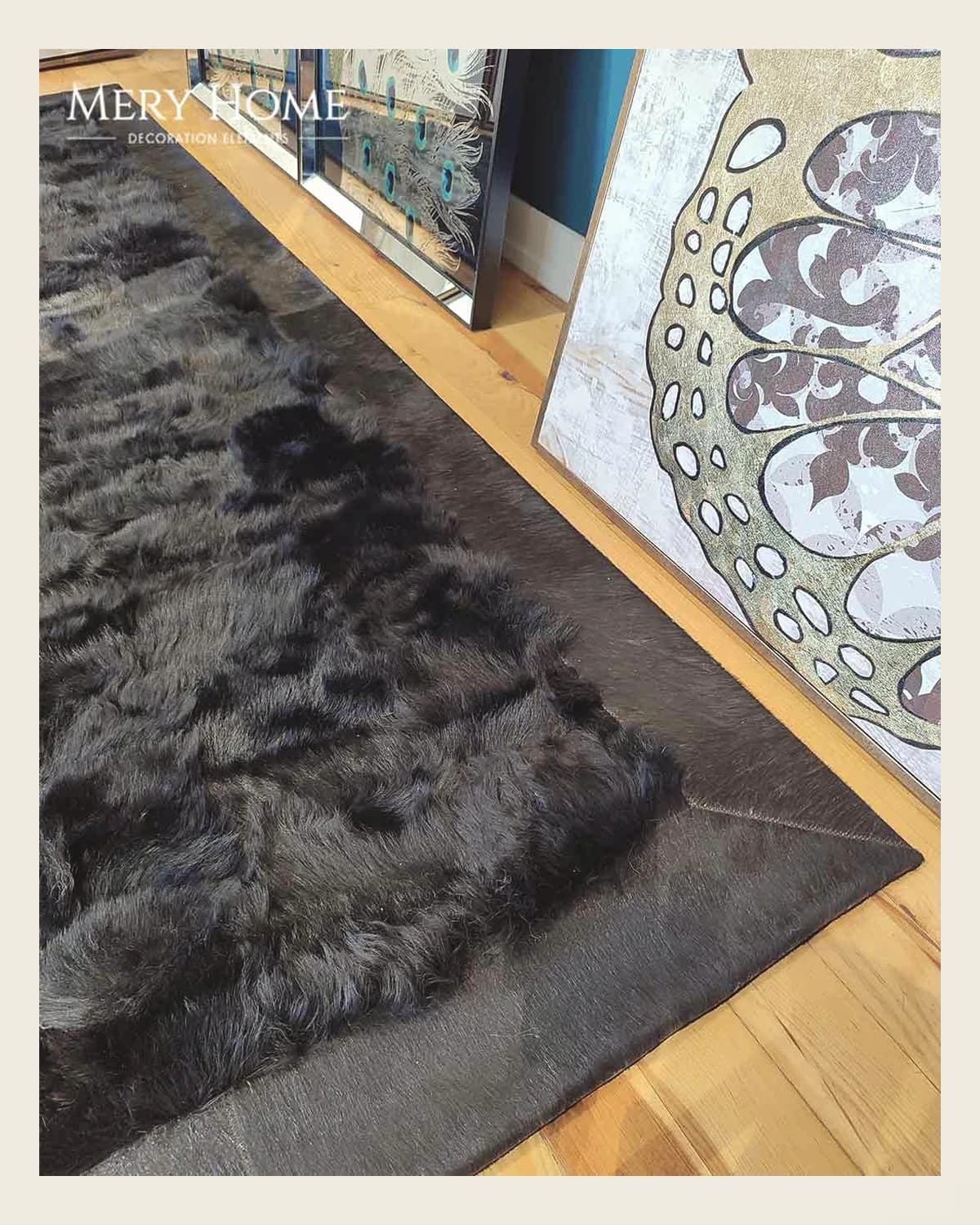 Silivri Original Teppich aus schwarzem Pelzleder — TUTA — 5