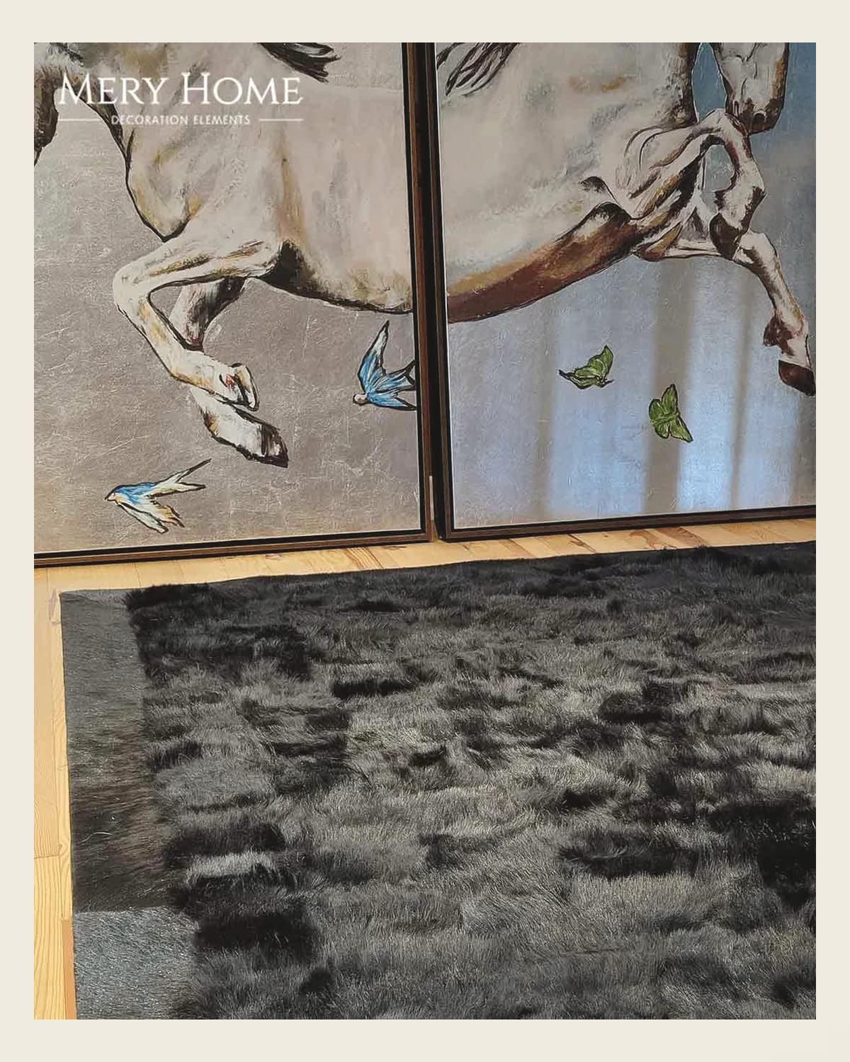 Silivri Original Teppich aus schwarzem Pelzleder — TUTA — 6