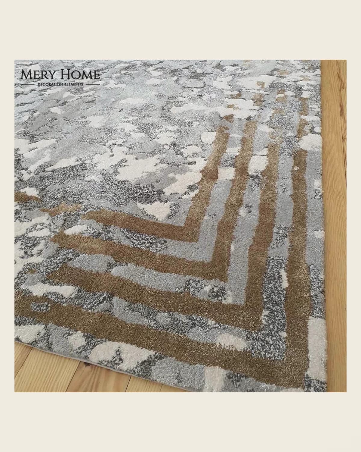 Silk Sensual Design Gray Gold Carpet — TUTA — 2