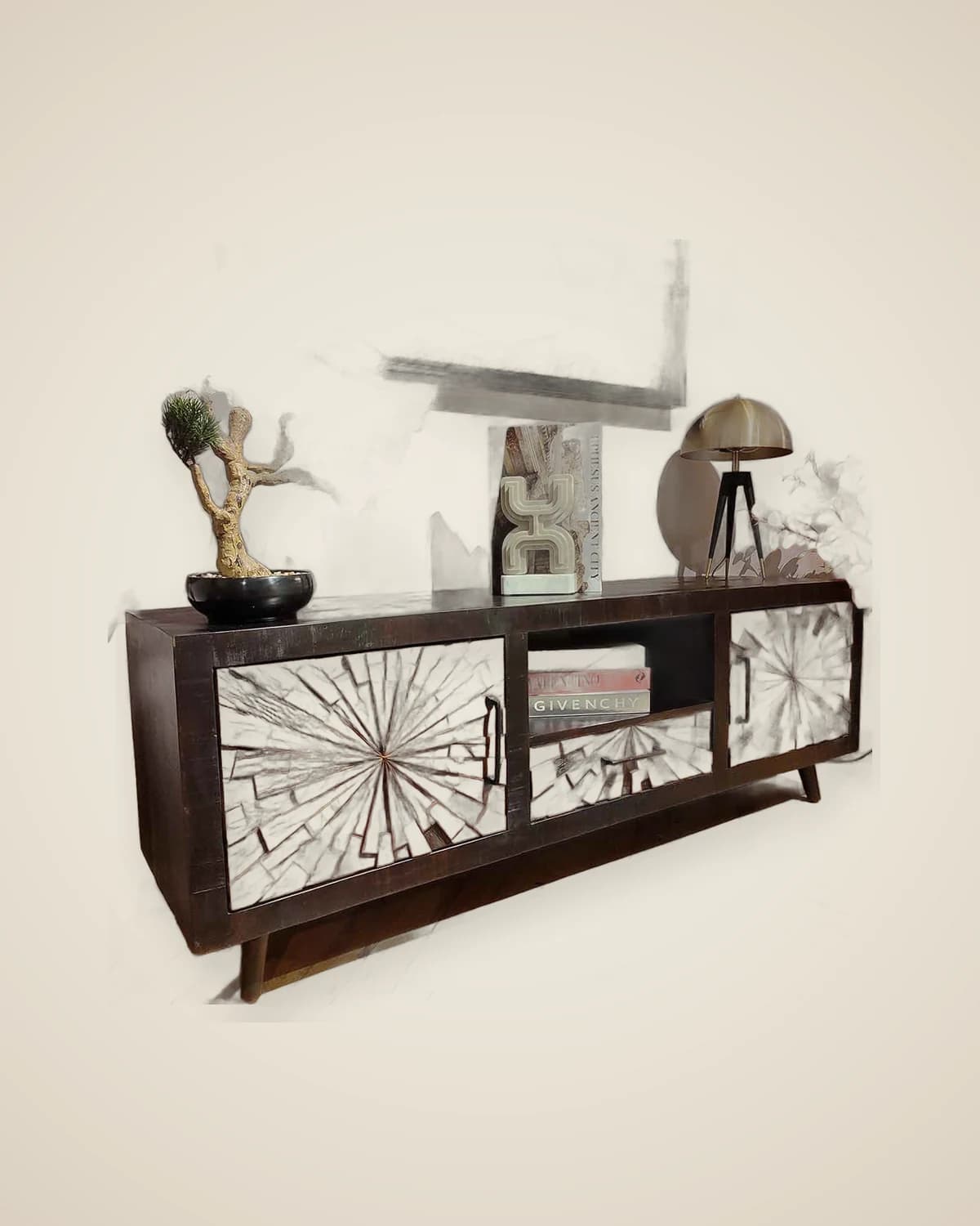 Antikes, handgefertigtes Landhaus-TV-Gerät aus Holz von Solaris — TUTA — 6