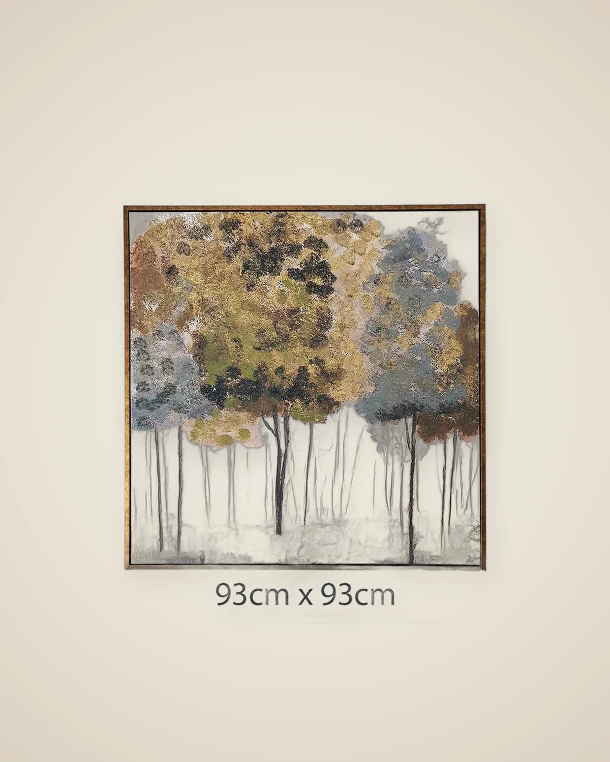 Frühlings-Ölgemälde, strukturiertes Baumgemälde mit Herbstmotiv, 93 cm x 93 cm — TUTA — 4