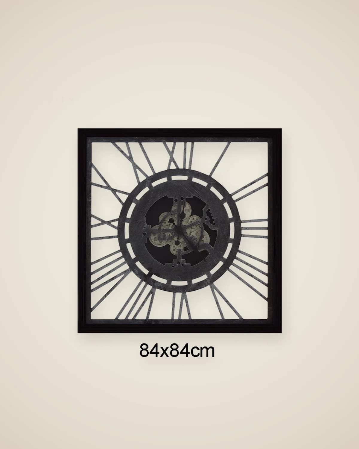 quadratische große Wanduhr mit schwarzem Rahmen — TUTA — 5