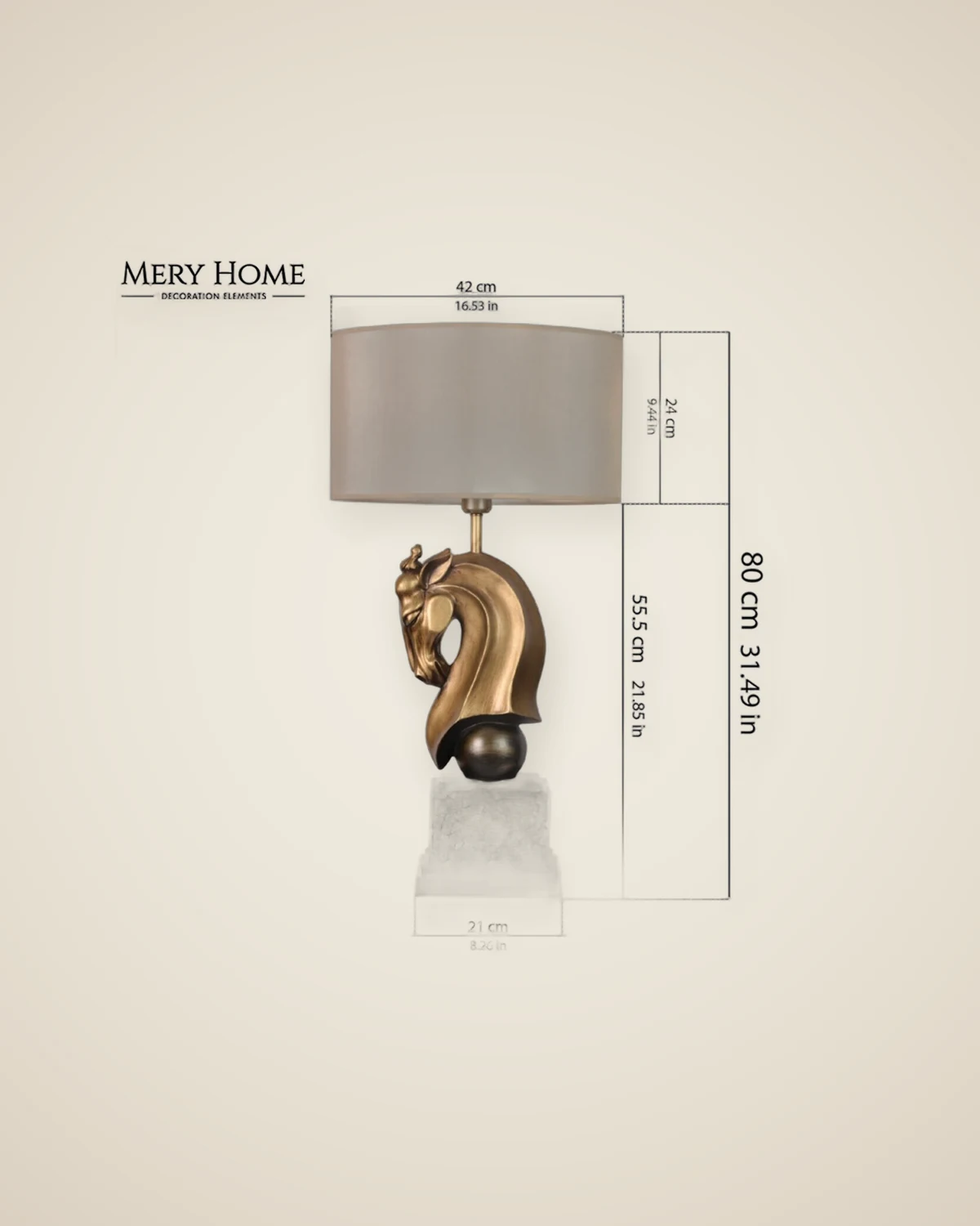 Hengst Luxus-Lampenschirmmodell mit antikem Pferd und modernem Design — TUTA — 4