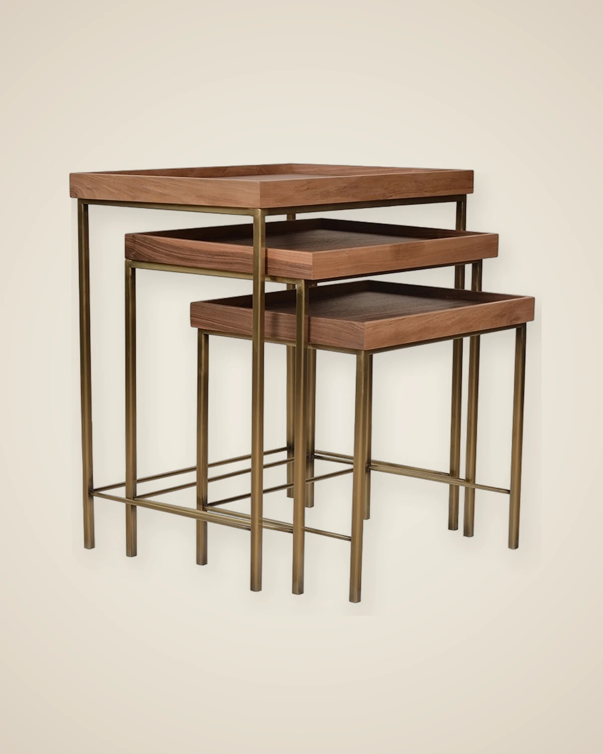 Steps Luxuriöser Serviertisch aus Holz und Metall — TUTA — 2