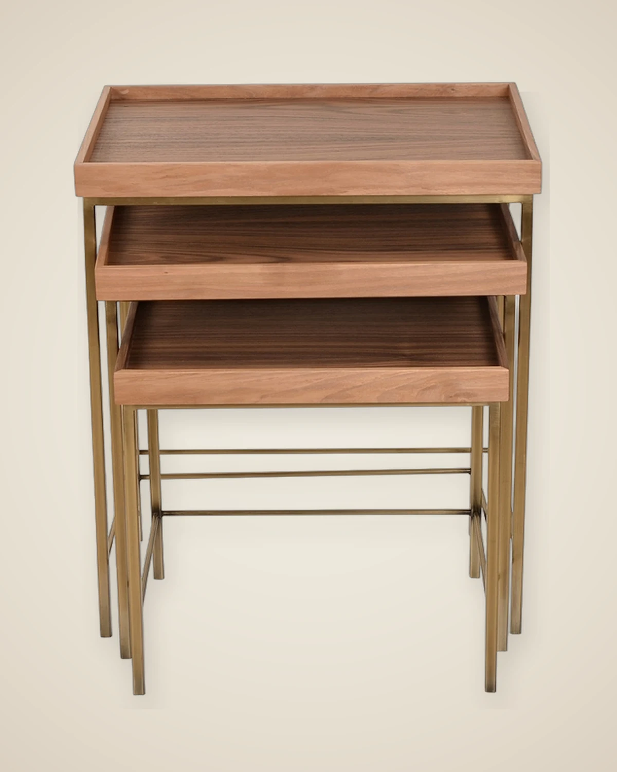 Steps Luxuriöser Serviertisch aus Holz und Metall — TUTA — 3