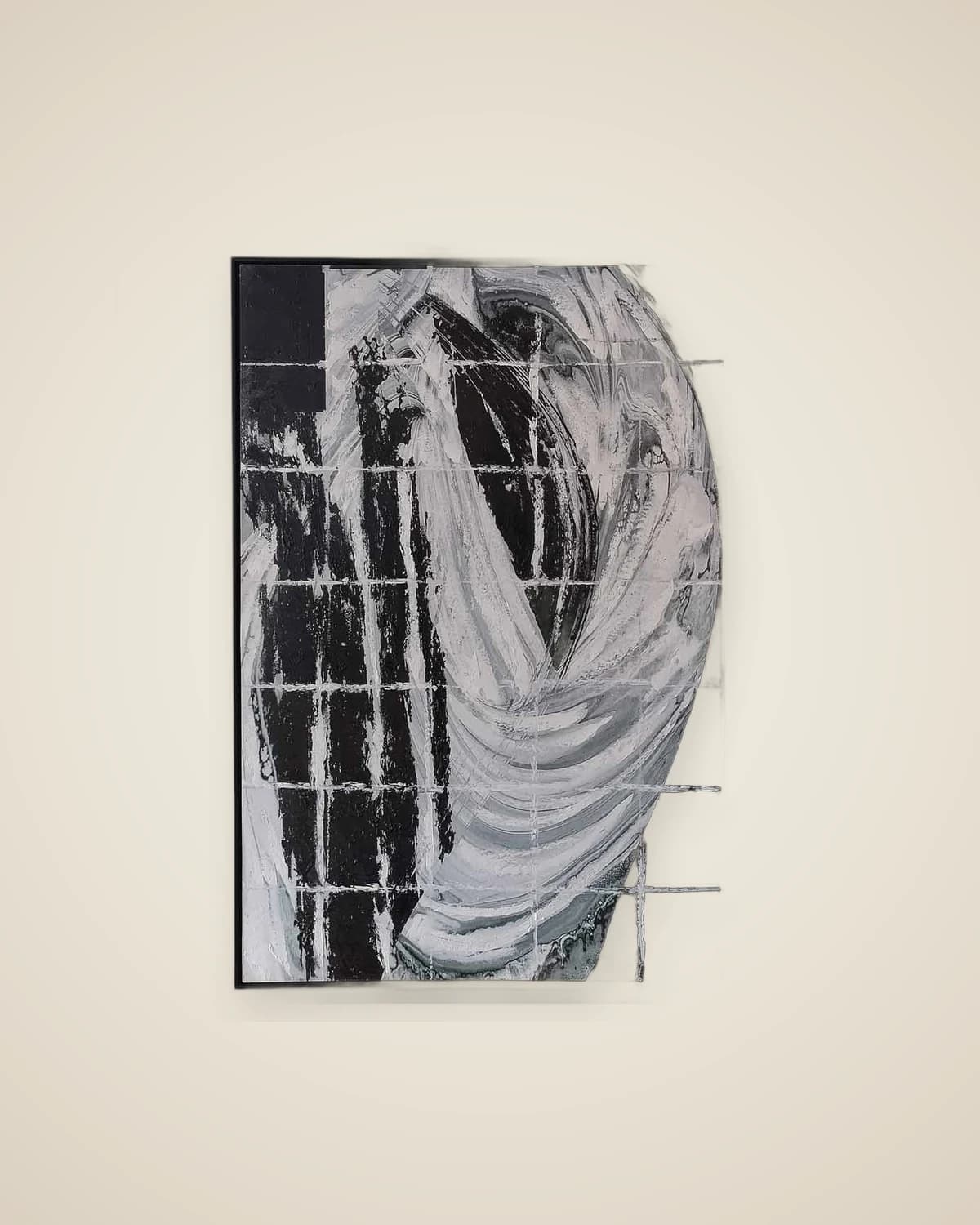 Strata, strukturierte moderne abstrakte Wandmalerei mit Ölfarbe, 124 x 184 cm — TUTA — 2