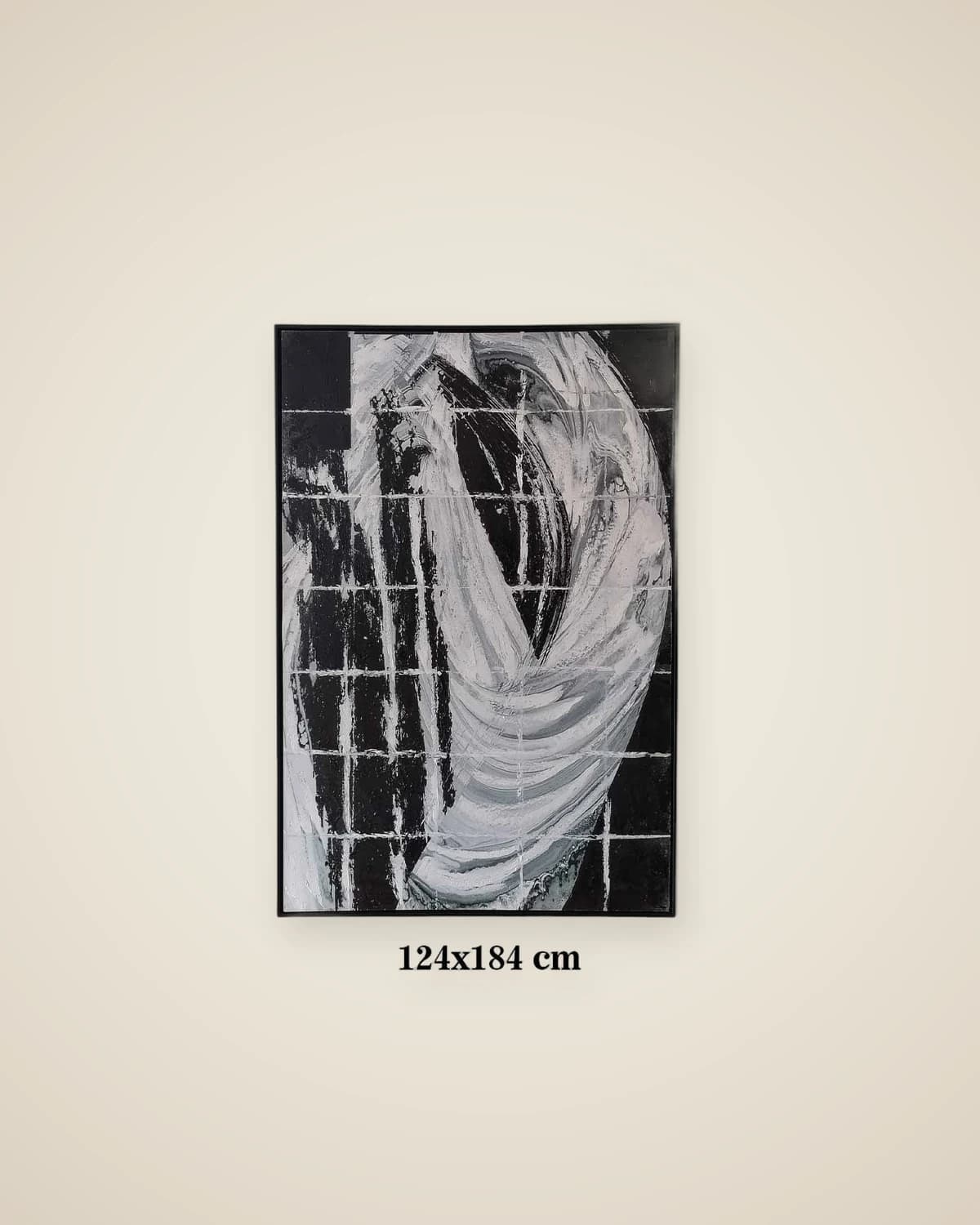 Strata, strukturierte moderne abstrakte Wandmalerei mit Ölfarbe, 124 x 184 cm — TUTA — 4