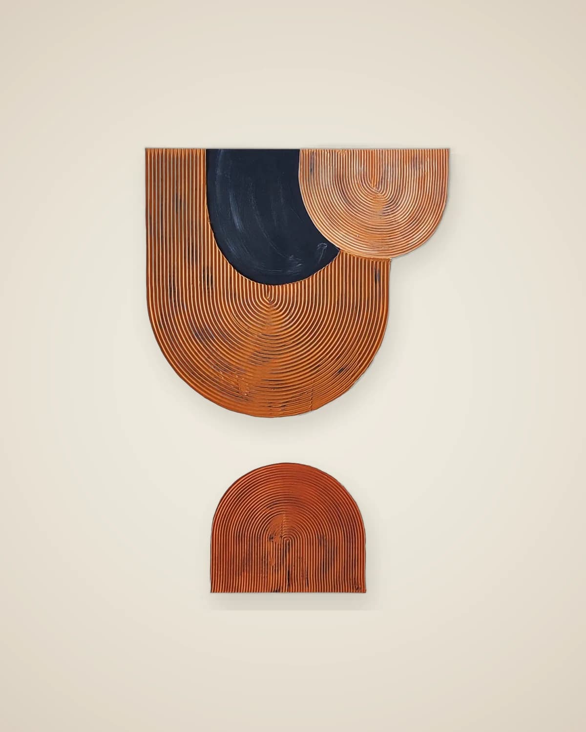 Die Magie des Schwarzen - Strukturiertes handgemachtes abstraktes Ölgemälde 80x100 cm — TUTA — 2