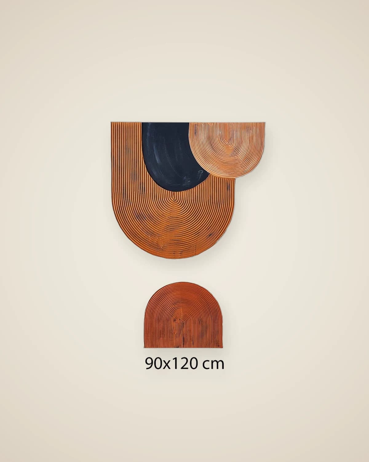 Die Magie des Schwarzen - Strukturiertes handgemachtes abstraktes Ölgemälde 80x100 cm — TUTA — 4