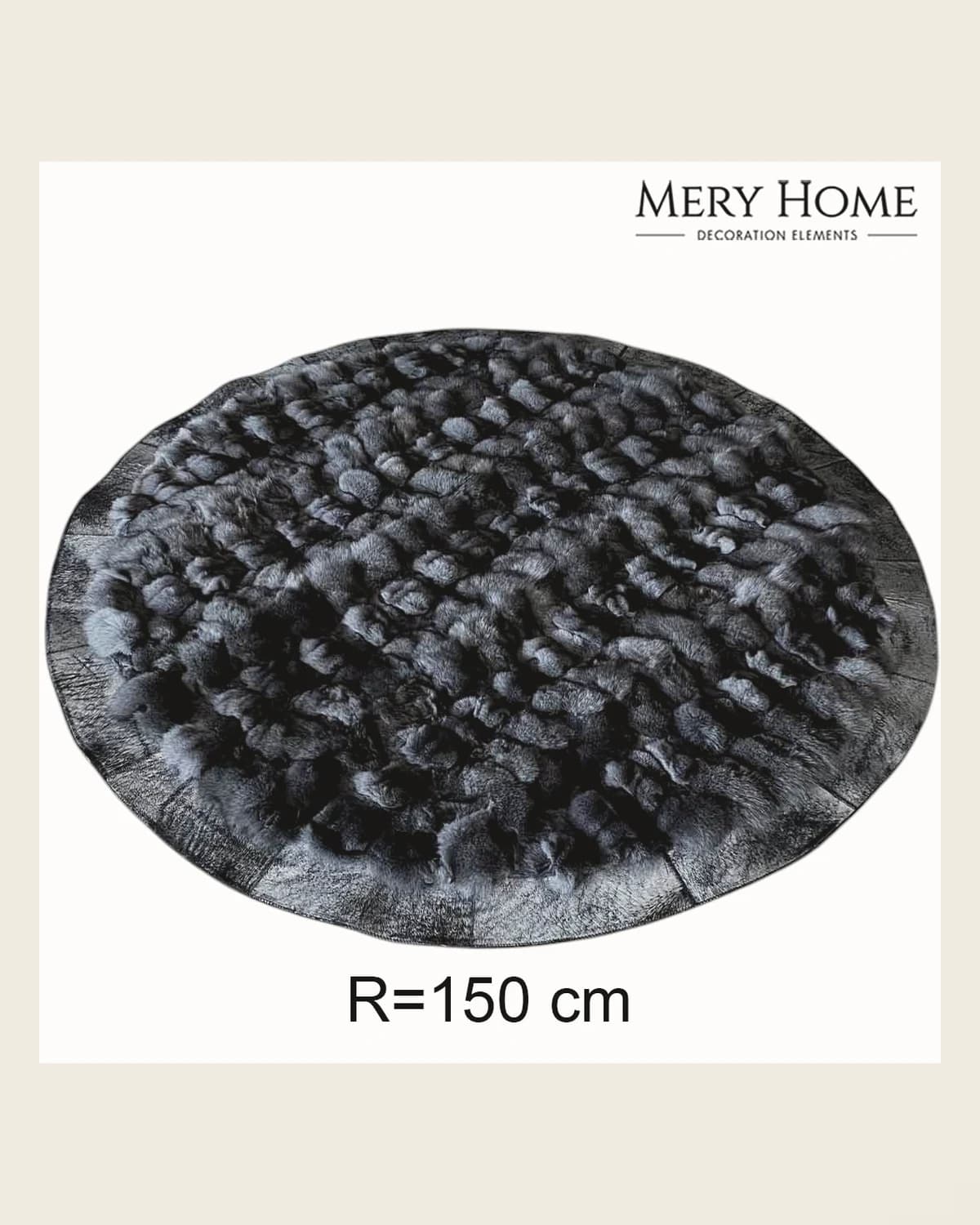 Trend Original Teppich aus schwarzem Pelzleder — TUTA — 3