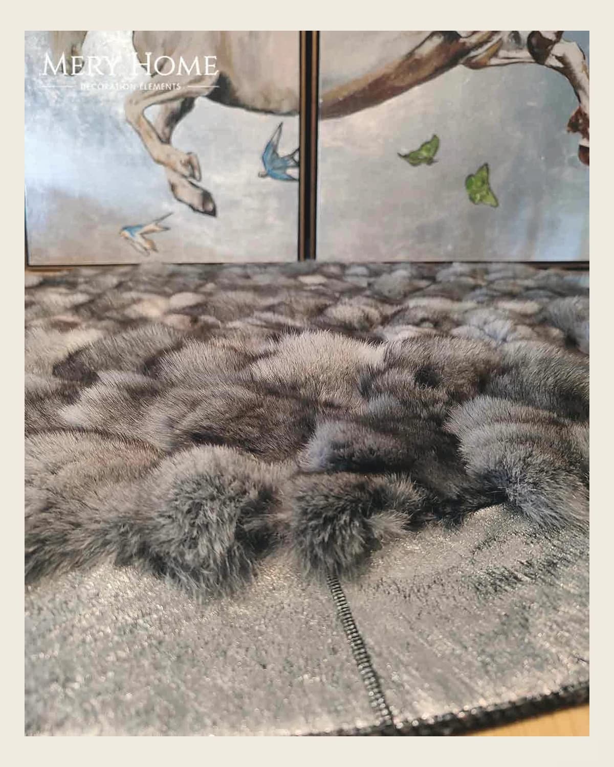 Trend Original Teppich aus schwarzem Pelzleder — TUTA — 4