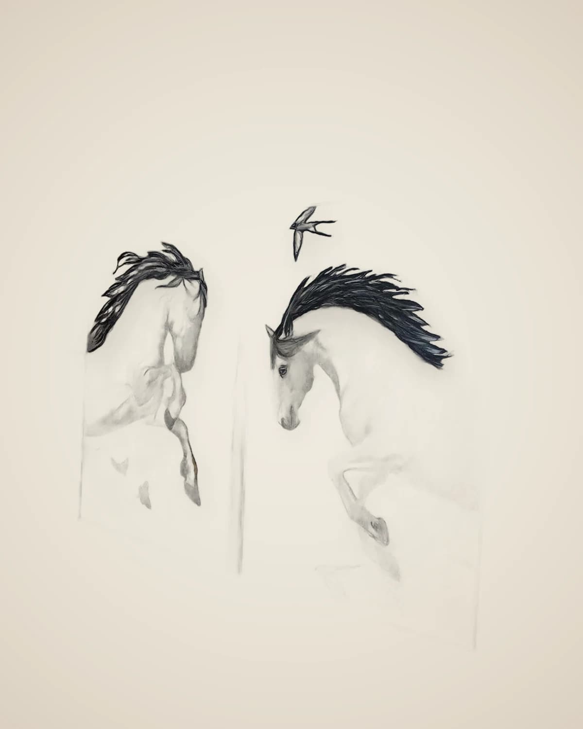 Dekoratives Ölgemälde mit Trickride-Pferde-Motiv, strukturiertes Pferde-Malset — TUTA — 3