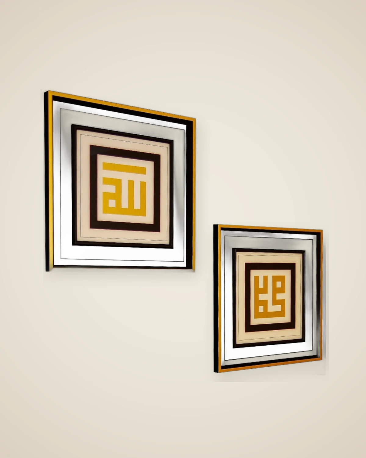 vettur Islamisches Gemälde Vettur Islamisches Allah-Muhammad-Schriftgemälde-Set 53x53 cm — TUTA — 2