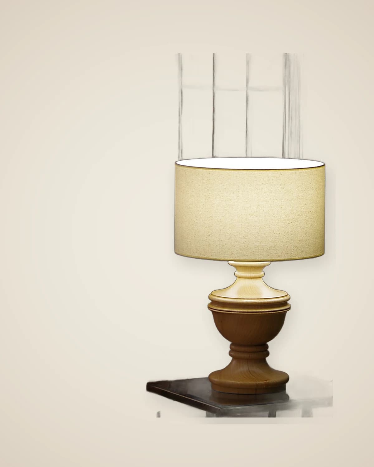 Luxus-Landlampenschirm aus Holz — TUTA — 3